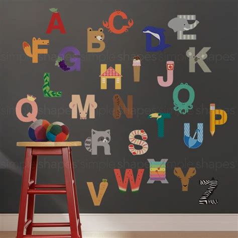 Alphabet Peel and Stick Wall Sticker - Etsy UK | Wall stickers, Kids wall decals, Wall stickers kids