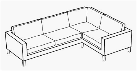 Transparent Back Of Couch Clipart - L Shaped Sofa Drawing Easy, HD Png Download , Transparent ...