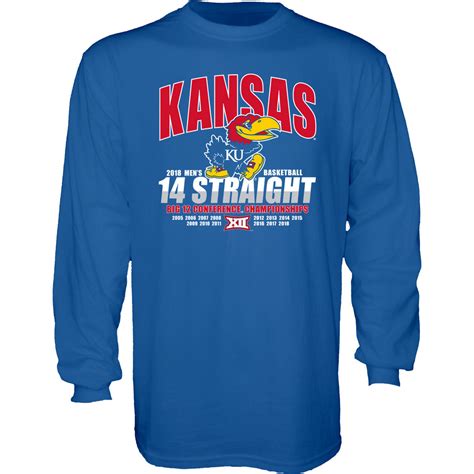 Kansas Jayhawks Big Twelve Champs Long Sleeve T Shirt Basketball 2018 ...