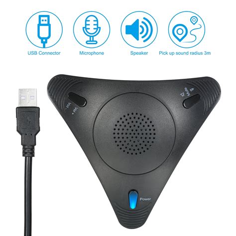 USB Conference Computer Microphone VOIP Omnidirectional Desktop Wired ...