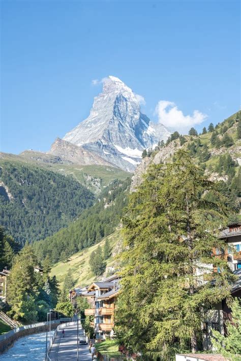 Zermatt and Matterhorn on the Background, Switzerland Stock Photo ...