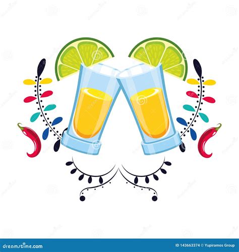 Mexican culture cartoon stock vector. Illustration of tequila - 143663374