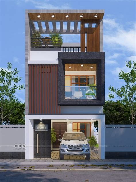 Narrow house design | Narrow house designs, House structure design ...