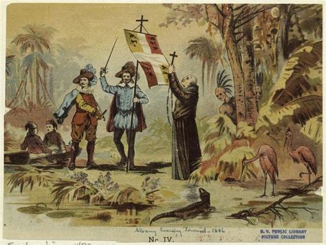 An 1866 Illustration of Early Spanish colonization in the Caribbean. New York Public Library ...