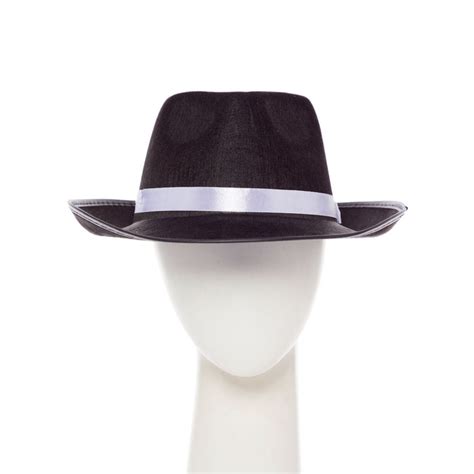 Black Gangster Fedora Hat | Party Delights