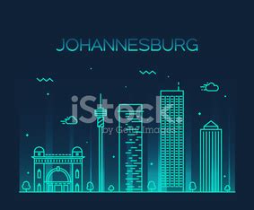 Johannesburg Skyline Vector Illustration Linear Stock Vector | Royalty ...