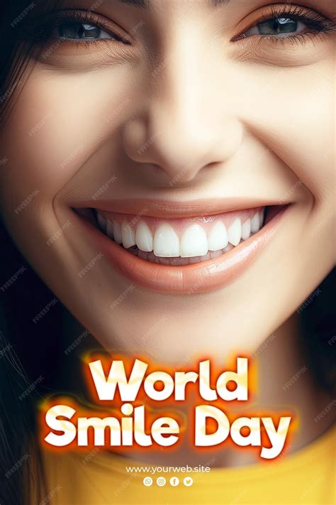 Premium PSD | World smile day background and smlie poster