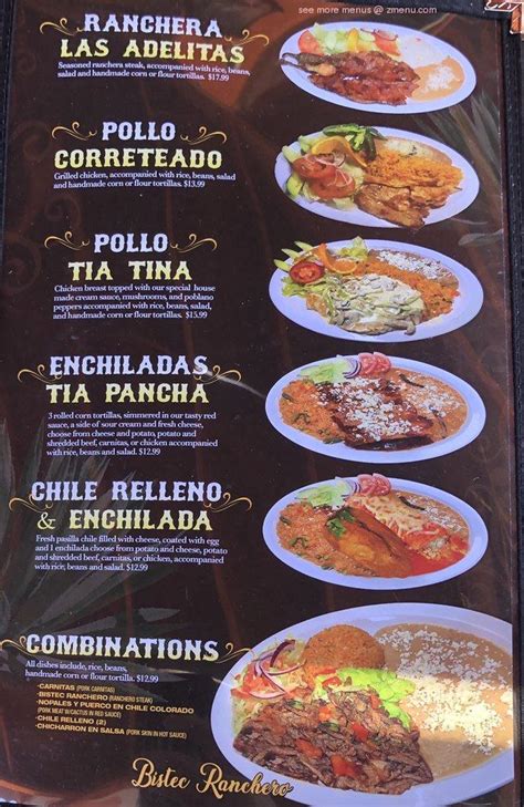 Menu at Bonito Guadalajara Mexican Restaurant, Bullhead City