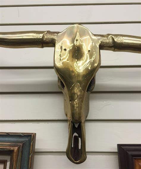 Brass Longhorn Steer Skull