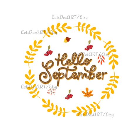 Hello September Svg File Digital Downloadautumn September - Etsy