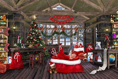 Santas Workshop With Toy Bag Seat / North Pole Digital - Etsy Canada ...