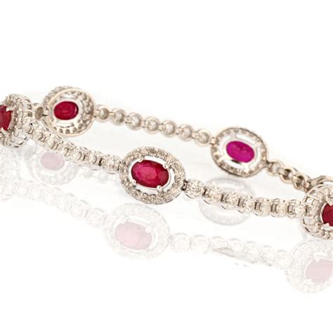 9ct White Gold Ruby and Diamond Bracelet - Ian Gallacher