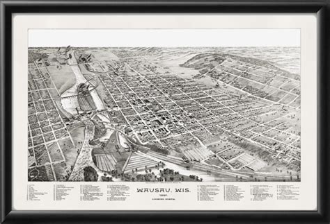 Wausau WI 1891 Restored Map | Vintage City Maps