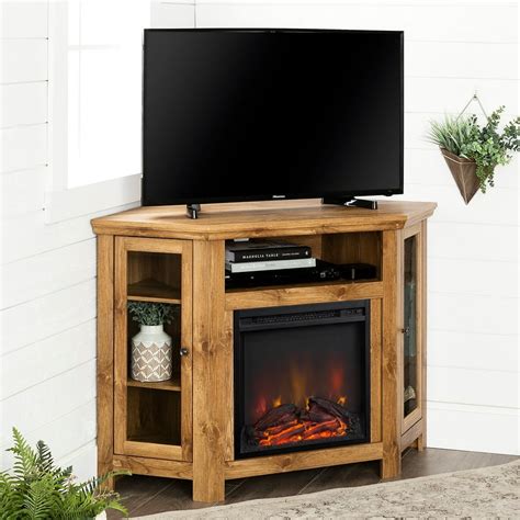 Middlebrook Designs 48-inch Barnwood Corner Two Door Fireplace TV Stand ...