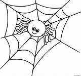Cute Spider On The Web Coloring Page Printable sketch template