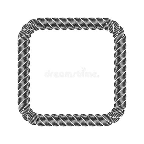 Square Black Frame Border from Rope, Simple Style Stock Illustration ...