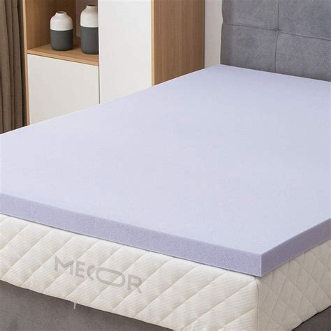 Mecor 4" 4 inch Queen Size Gel Infused Memory Foam Mattress Topper-Flat Design Bed Mattress ...