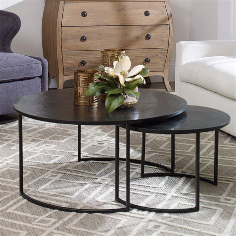 Barnette 35 1/2" Wide Black Nesting Coffee Tables Set of 2 - #542F0 ...