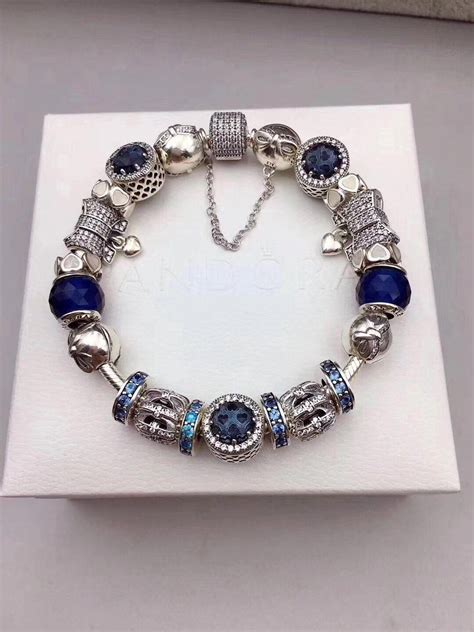 Pandora blue theme bracelet with 19 pcs charm blue #jewelrybracelets | Pandora bracelet charms ...