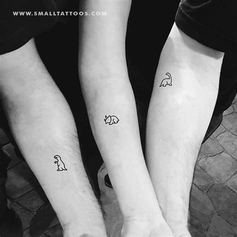 Matching Dinosaur Temporary Tattoo (Set of 3x3) | Friend tattoos, Small sister tattoos, Matching ...