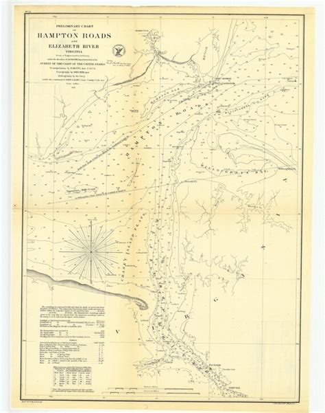 Hampton Roads Map 1857 | Etsy