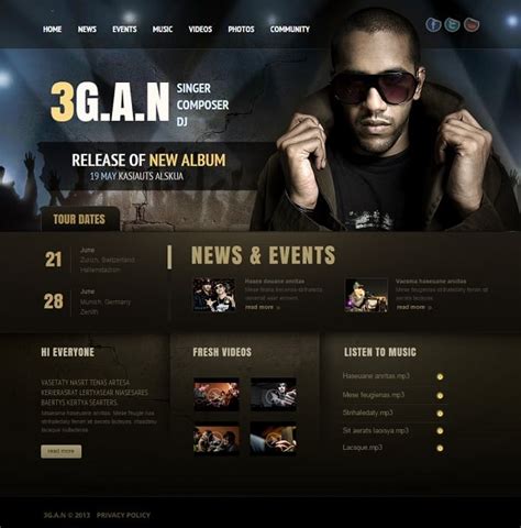 Music Artist Website Template