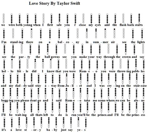 Love Story Tin Whistle Notes By Taylor Swift - Irish folk songs