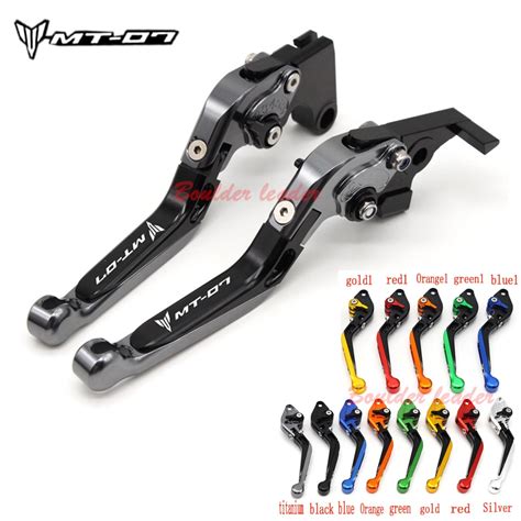 LOGO (MT-07) Motorcycle Accessories Aluminum Folding Extendable Brake Clutch Levers For YAMAHA ...