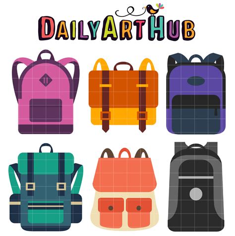 Backpacks Clip Art Set – Daily Art Hub – Free Clip Art Everyday