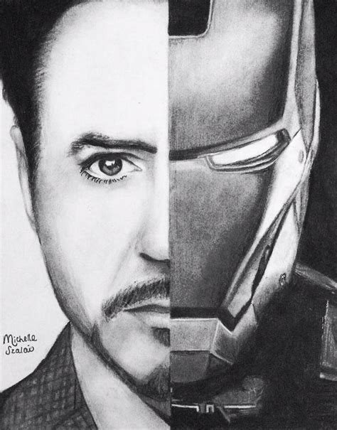 Tony Stark/ Iron Man Drawing by Michelle Szalai - Pixels