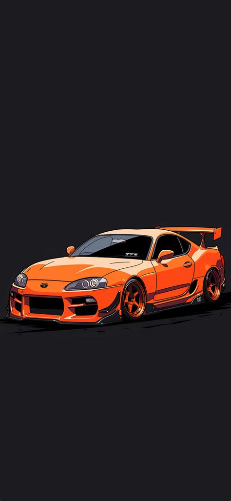 Orange Toyota Supra Black Wallpapers - Cool Sportscar Wallpapers