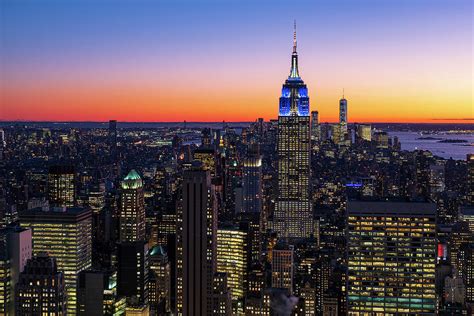 Empire State Building and Lower Manhattan at Sunset Photograph by Clint ...