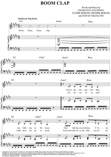 Boom Clap | Sheet music, Boom clap, Music