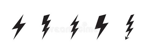 A Various Shape of Thunder. Isolated Vector Illustration Stock Vector ...