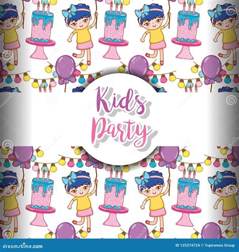 Kids party background stock vector. Illustration of balloon - 125374724