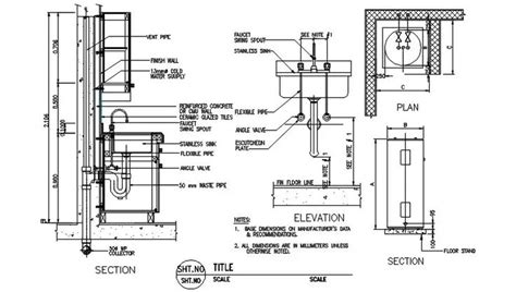 Sink detail drawing presented in this AutoCAD file. Download this 2d AutoCAD drawing file ...