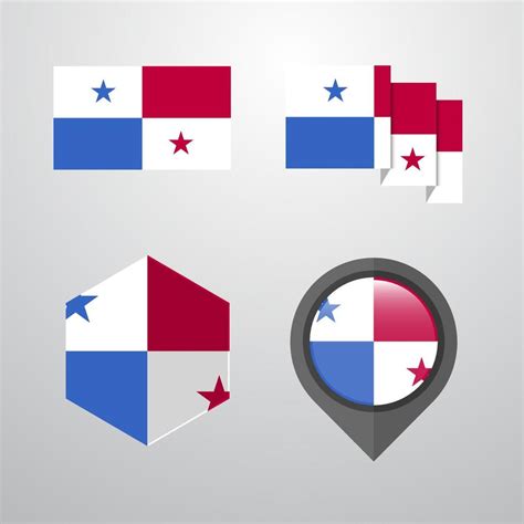 Panama flag design set vector 14021256 Vector Art at Vecteezy