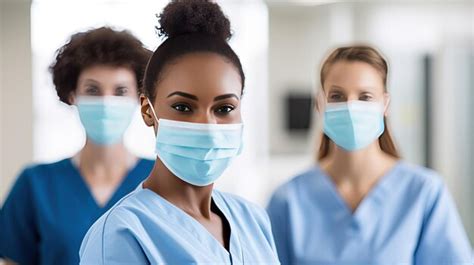 Premium Photo | Medical team in blue uniforms with a mask that says ...