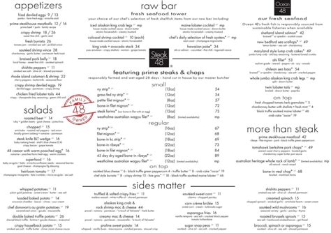 Steak 48 Menu With Prices (Updated: May 2024)