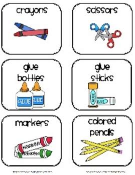 Classroom Supplies Labels by 2care2teach4kids | Teachers Pay Teachers