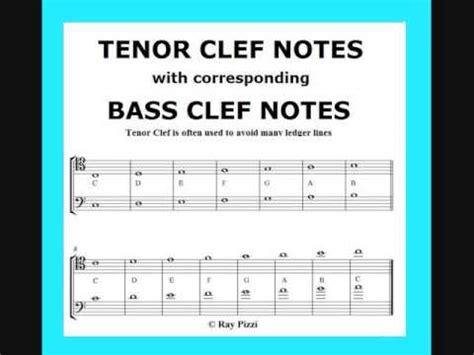 RAY PIZZI BASSOON TENOR CLEF with corresponding Bass Clef notes BASSOON ...