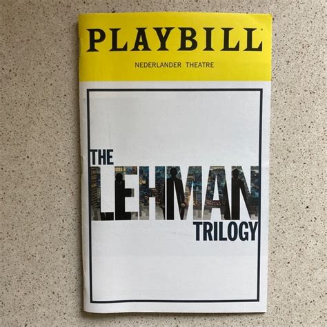 playbill | Other | Playbill The Lehman Trilogy Simon Russell Beale Adrian Lester Adam Godley 22 ...