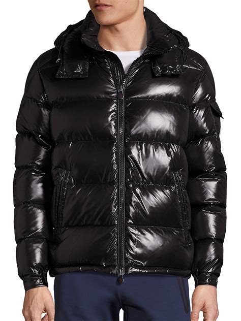 Moncler Maya Shiny Puffer Jacket in Black for Men | Lyst