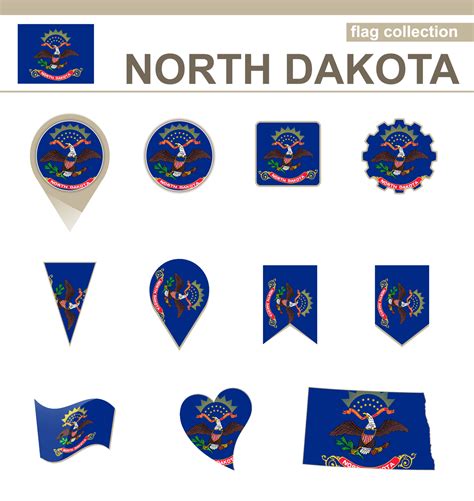 North Dakota Flag Collection 5730006 Vector Art at Vecteezy