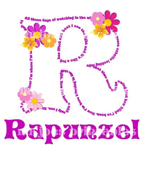 Items similar to Rapunzel Initial DIY iron transfer Perfect for ...