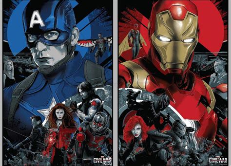 Postere Team Captain Vs Team Iron Man Captain America: Civil War Premium Poster (Premium Fanart ...