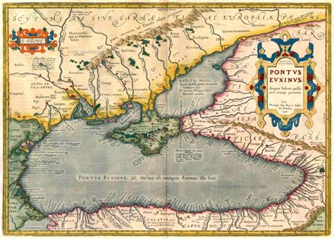 Old, antique map of the Black Sea by A. Ortelius | Sanderus Antique ...