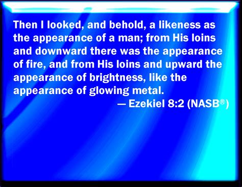 Ezekiel 8:2 Then I beheld, and see a likeness as the appearance of fire ...