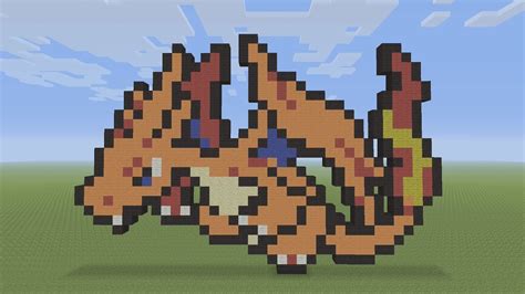 Pixel Art Minecraft Pokemon Charizard