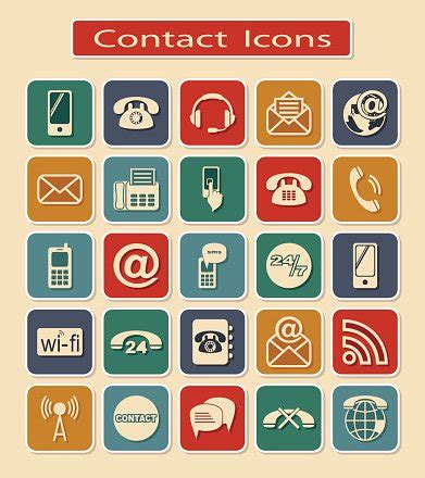 Set Of Contact Icons Stock Clipart | Royalty-Free | FreeImages